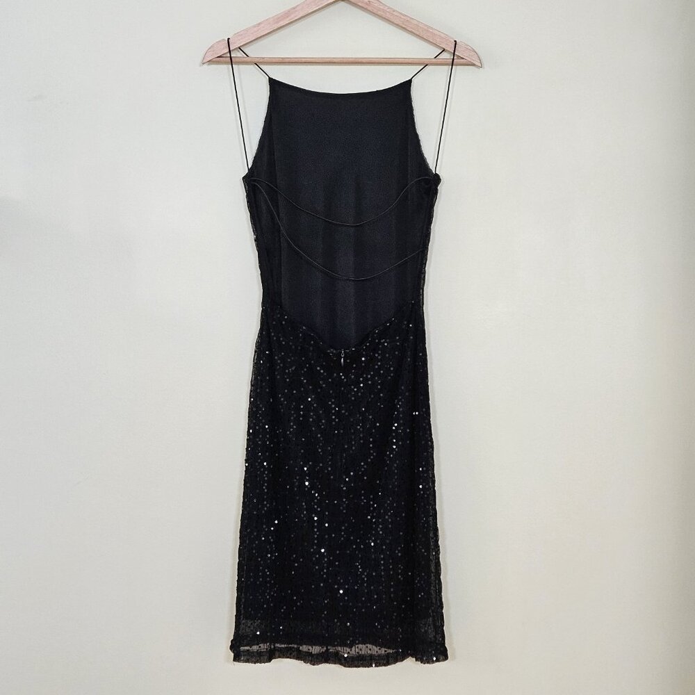 Elegant Black Sequin Mini Dress - Picture 2 of 16